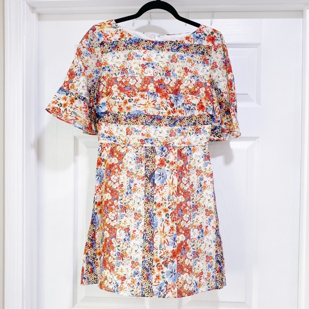 La Maison Talulah Carnevale Mini Dress Sample Style Soirée Floral Print Small